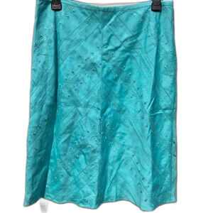 Ann Taylor Taylor lined linen skirt color aqua